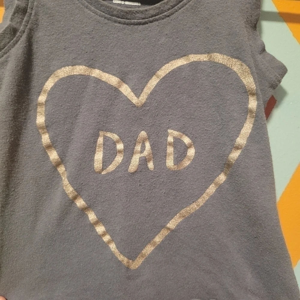 Old Navy Girl's Gray & Golden Lettering Heart Dad Tank Top Size 2T